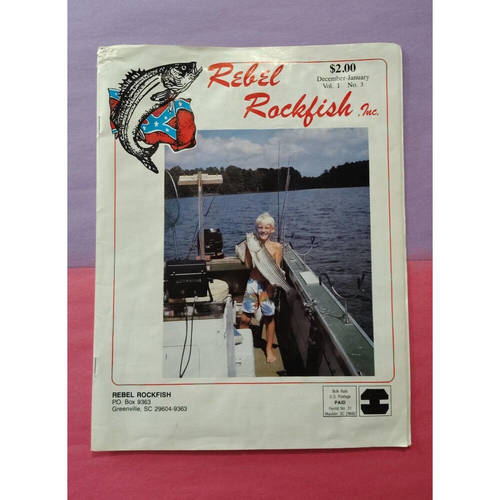 Vintage Rebel Rockfish Magazine Dec Jan 1989 Vol 1 No 3 Striper Bass Fishing 1x